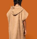 Kinderponcho met capuchon van badstof