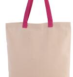 Gepersonaliseerde canvas shopper met plooi en contrasterende hengsels