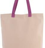 Gepersonaliseerde canvas shopper met plooi en contrasterende hengsels