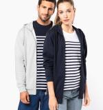 Gerecycled sweater met rits en capuchon uniseks
